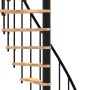 Minka Spindeltreppe Suono Smart, Buche/Schwarz, platzsparende Innentreppe.