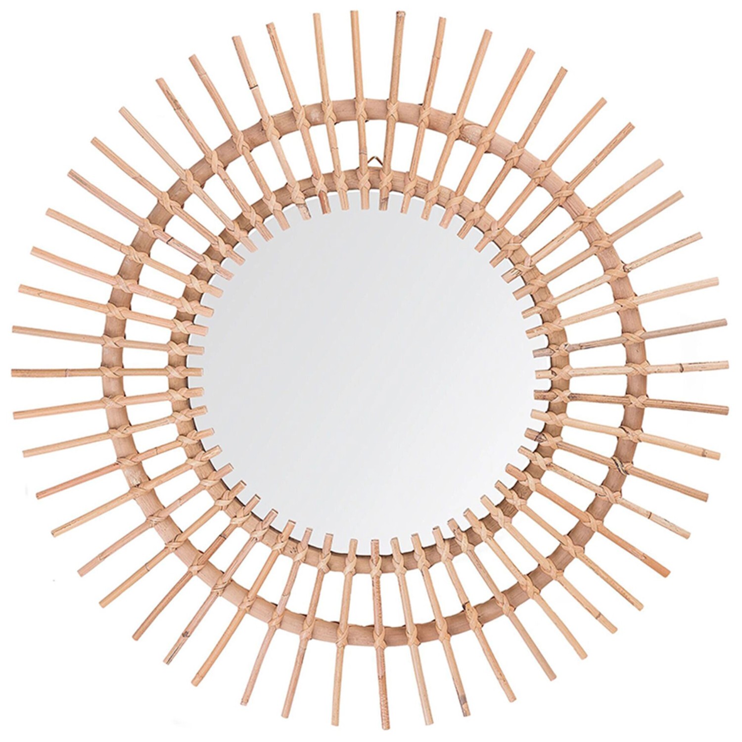 Beliani Dekospiegel STENEN Naturfarben Beige 3x76x76