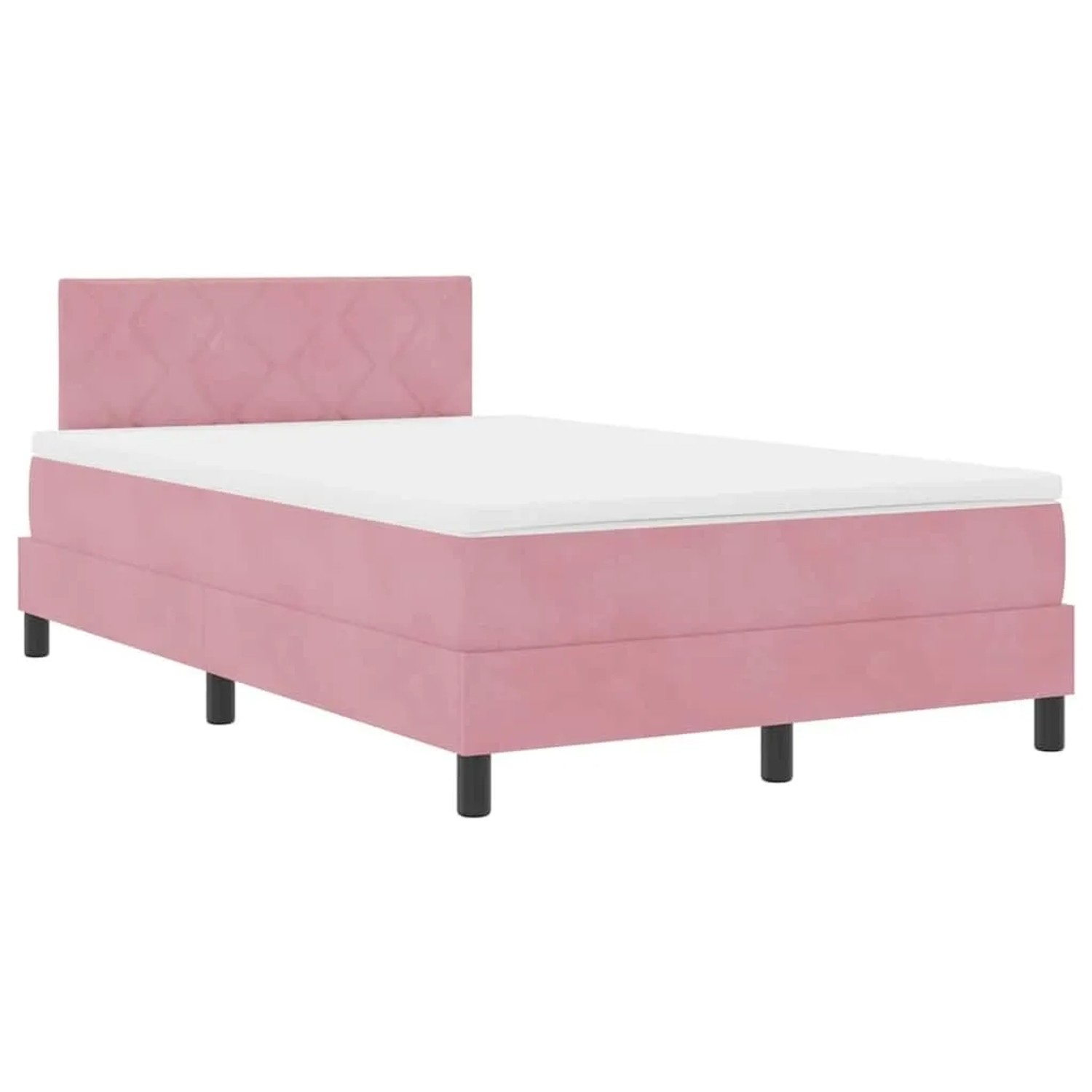vidaXL Boxspringbett mit Matratze Rosa 120 x 190 cm Stoff 3339229 günstig online kaufen