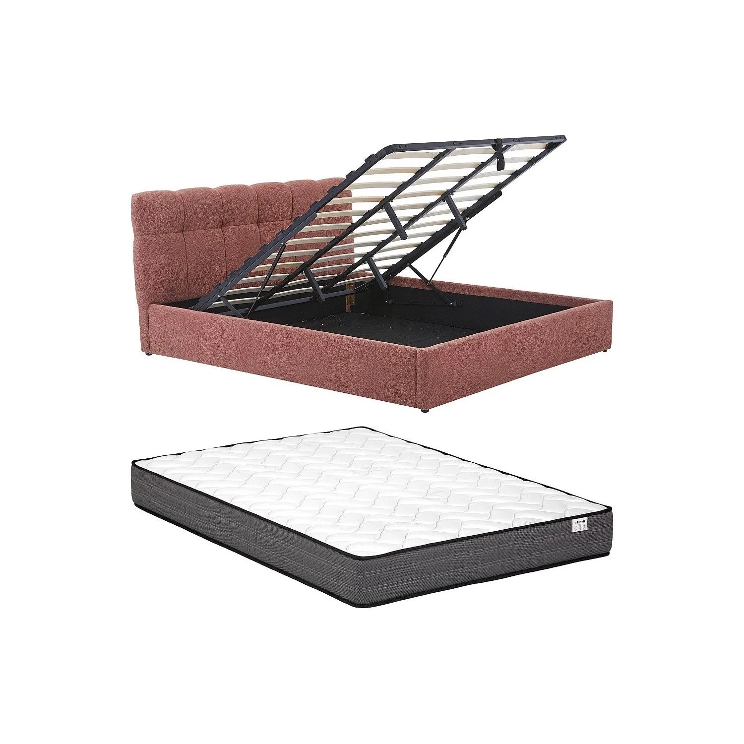 Vente-unique Bett Mit Bettkasten Maziri Terracotta 196 cm