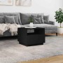 Moderner schwarzer Couchtisch mit LED-Leuchten aus Holzwerkstoff. Ideal für Wohnzimmer, 50x49x40 cm.