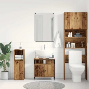 vidaXL Waschbeckenunterschrank in Altholz-Optik, 60x30x60 cm, aus Holzwerkstoff.