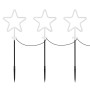 3er Set Gartenstecker Sterne, weiße Neonröhren, Weihnachtsdekoration für Außen.