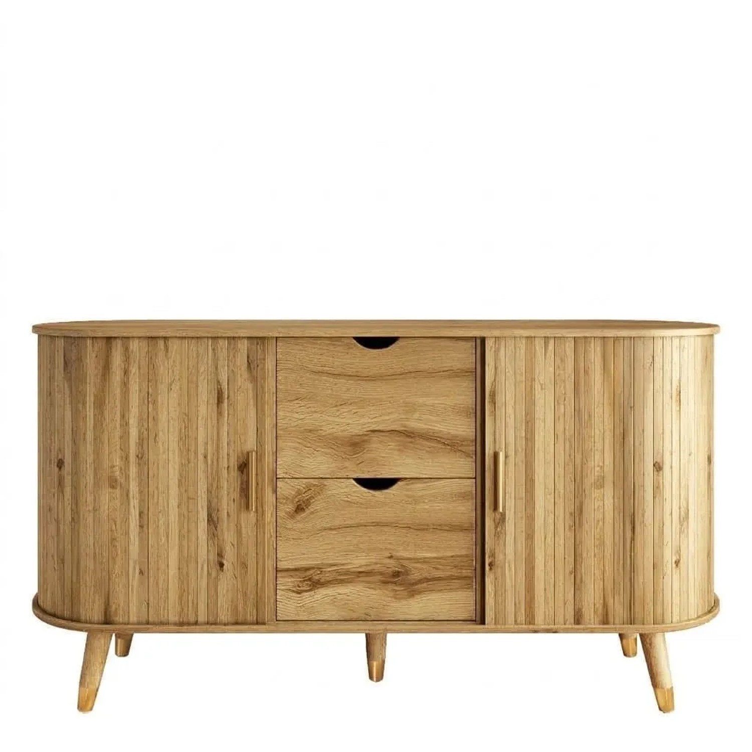 Merax Sideboard mit Schiebetüren Schubladen Massivholzbeinen Stauraumschrank