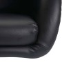 Detailaufnahme: Schwarzer MCW Esszimmerstuhl F19 aus Kunstleder, Polsterstuhl.