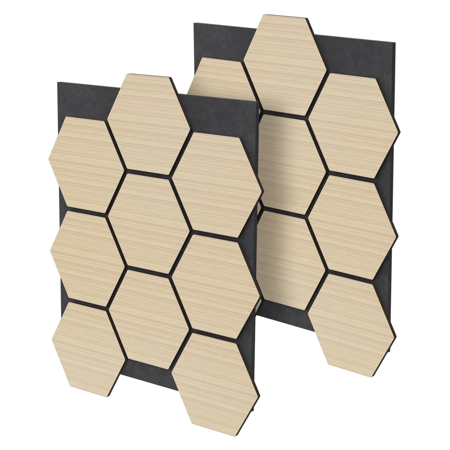 ML-Design Akustikpaneel Hexagon 2Er Set 66x81x2cm Eiche aus MDF