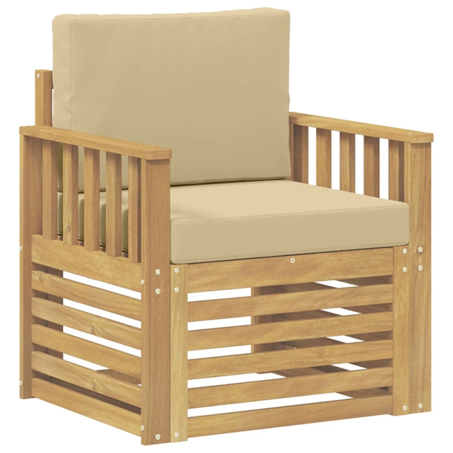vidaXL 2 Stück Outdoor-Sofagarnitur Polyester Weiß und Beige 3439090