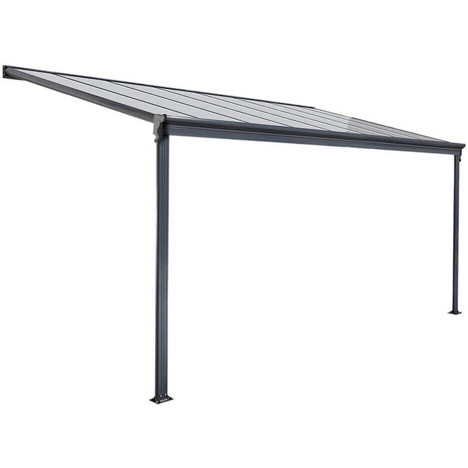 Home Deluxe Terrassenüberdachung Solis Alu in Anthrazit mit Hohlkammerplatten.