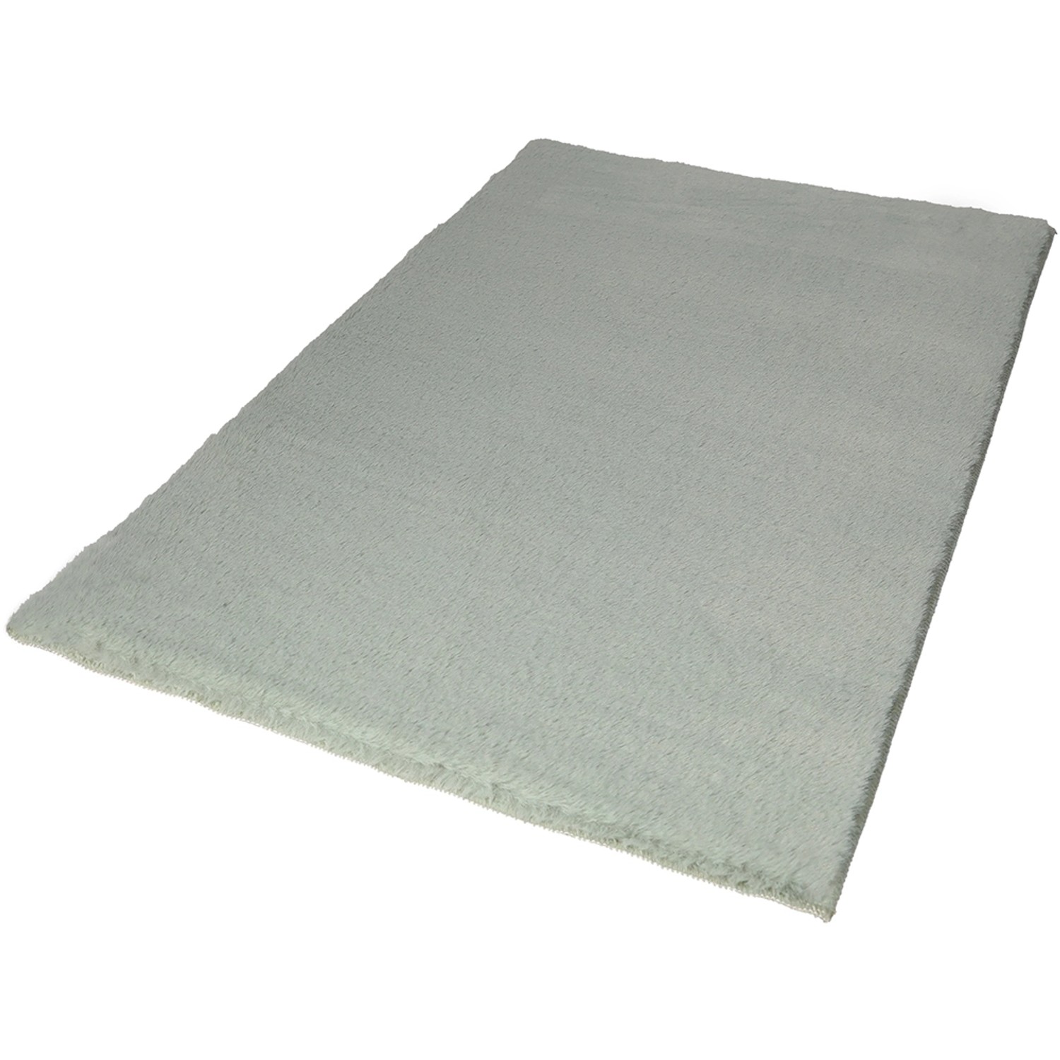 Jadefarbener Lalee Badteppich Paradise, 50x90 cm, flauschiger Flor für ein gemütliches Badezimmer.