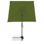 Quadratischer, kiwi-farbener Doppler Ampelschirm 210x210 cm mit Kurbel und Neigungsfunktion.