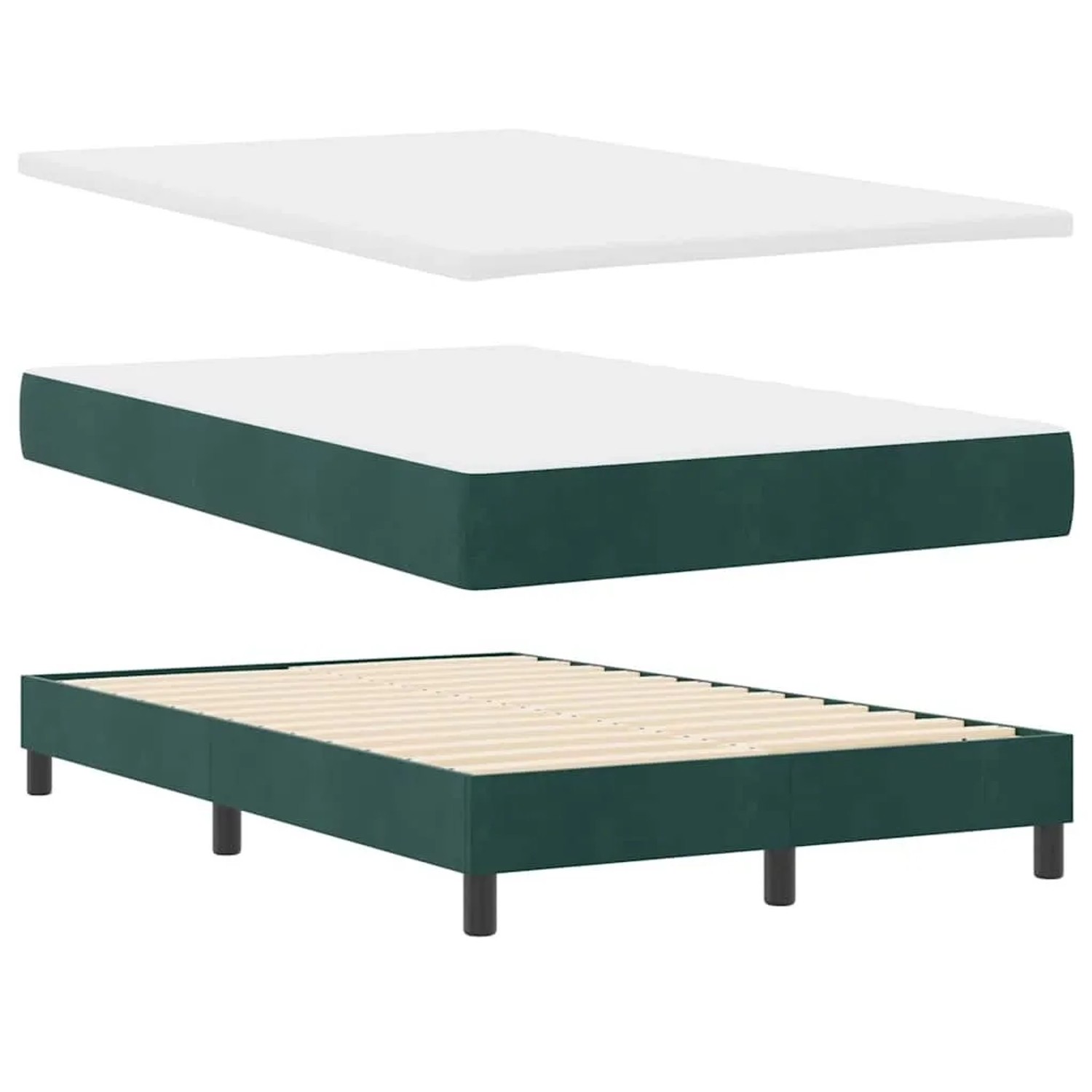 vidaXL Boxspringbett mit Matratze Dunkelgrün 120 x 200 cm Stoff 3339167 günstig online kaufen