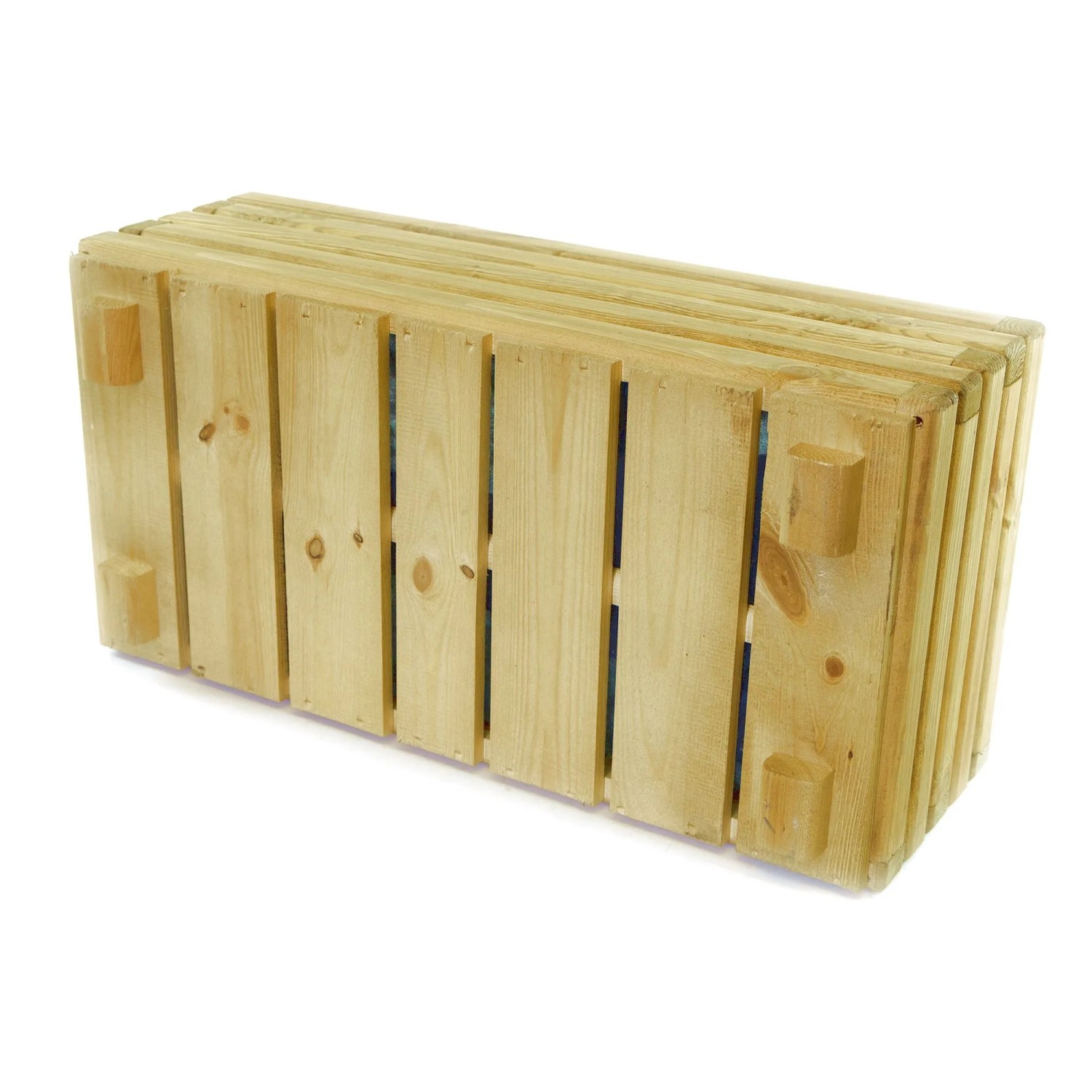 HolzFee Pflanzkasten Akzent aus heller Kiefer, rustikal, 80x40x30 cm, für Garten und Balkon.