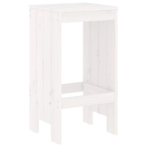 vidaXL Gartenbar-Set, 5-teilig, weißes Kiefernholz. Bartisch und Hocker für Garten, Terrasse oder Balkon.