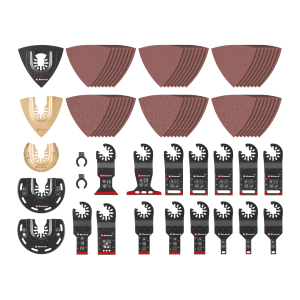 Einhell 70-teiliges Multitool-Zubehör Set mit Sägeblättern, Schleifpapier und Raspel im XXL-Case.