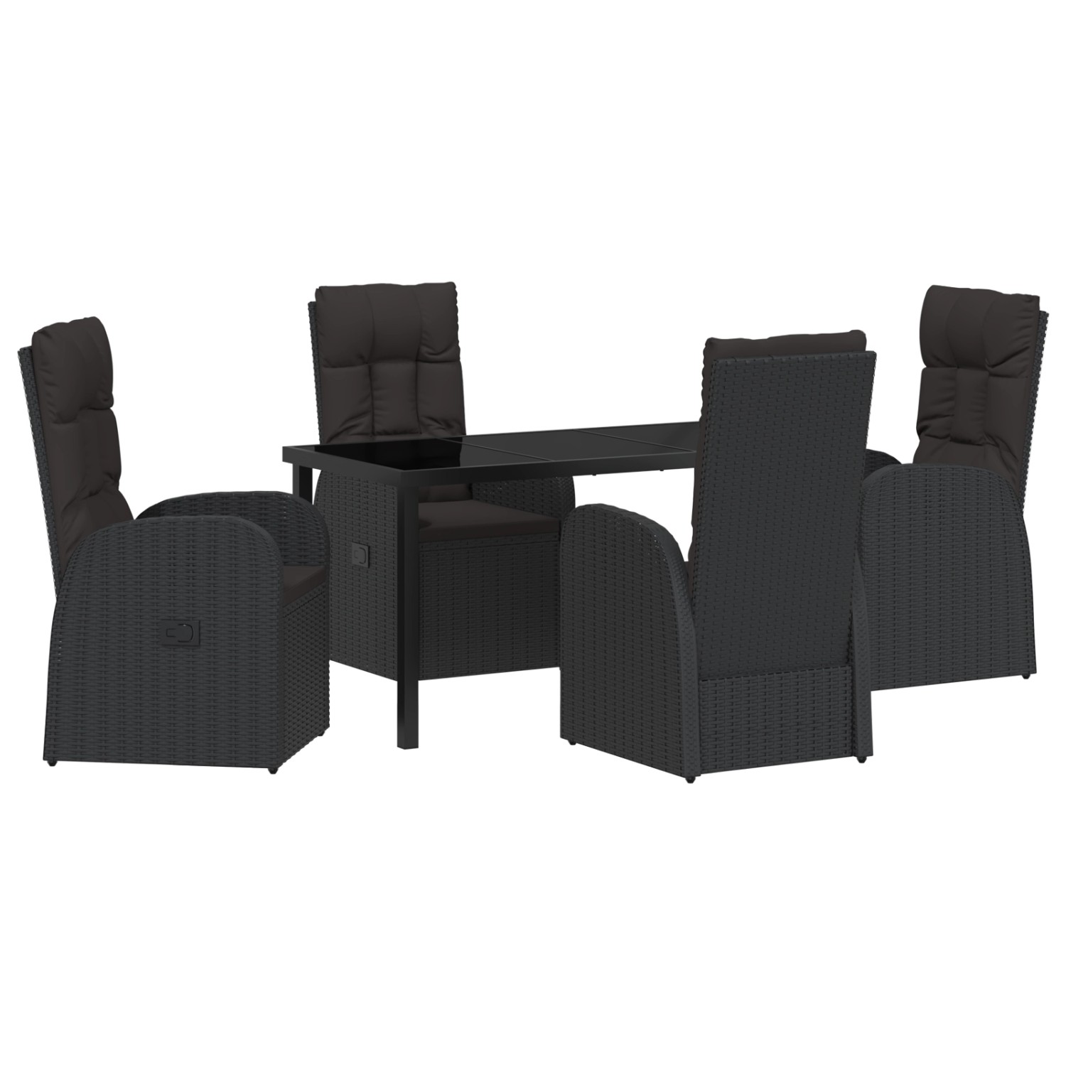 vidaXL Garten Essgruppe mit Kissen 5-Tlg Schwarz Poly Rattan 3379522 günstig online kaufen