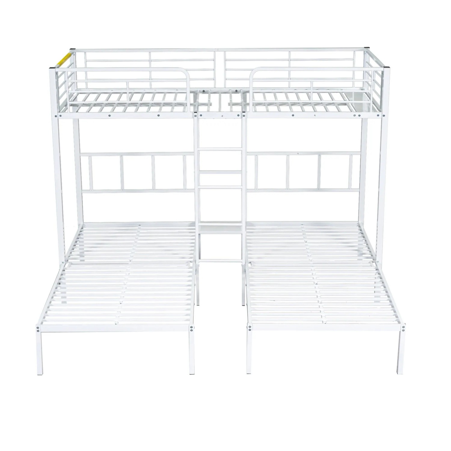 okwish Dreierbett 90x200cm mit Leiter und Tisch Weiß ohne Matratze