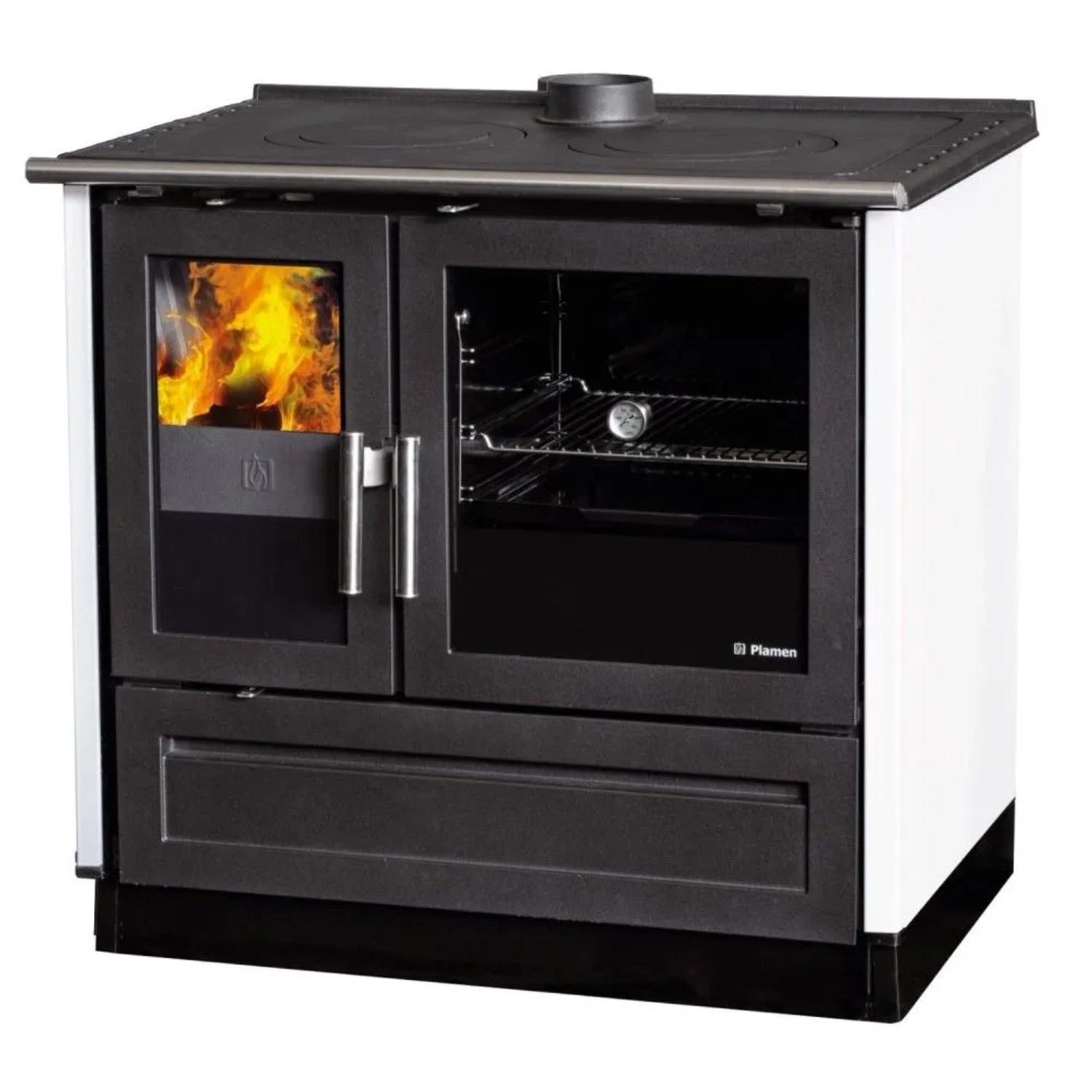 Plamen Küchenofen Holzherd Modell 910 Weiß mit 9 kW