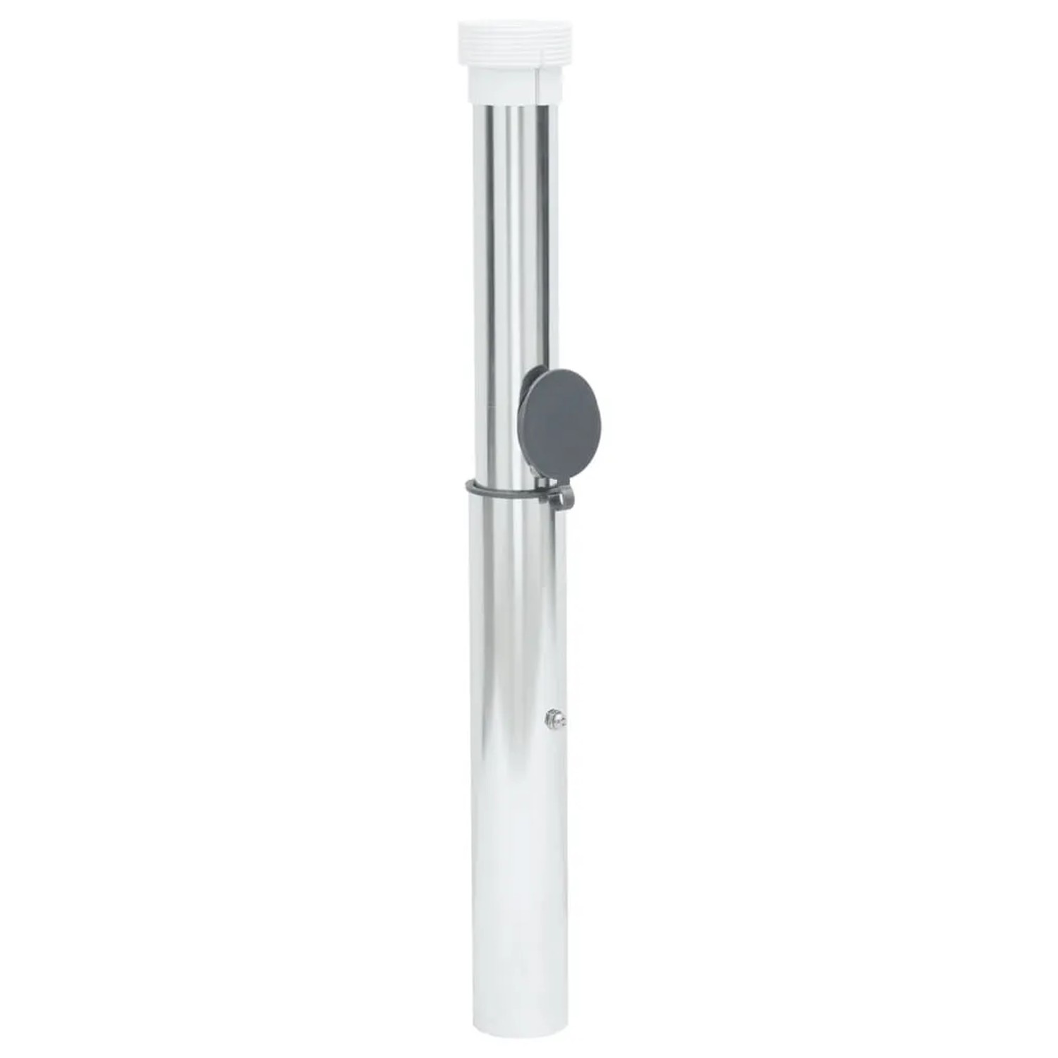 Silberne vidaXL Bodenhülse für Sonnenschirm mit 40-50 mm Mast.
