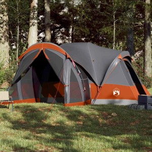 vidaXL Tipi-Familienzelt 8 Personen Grau und Orange Wasserdicht 94739