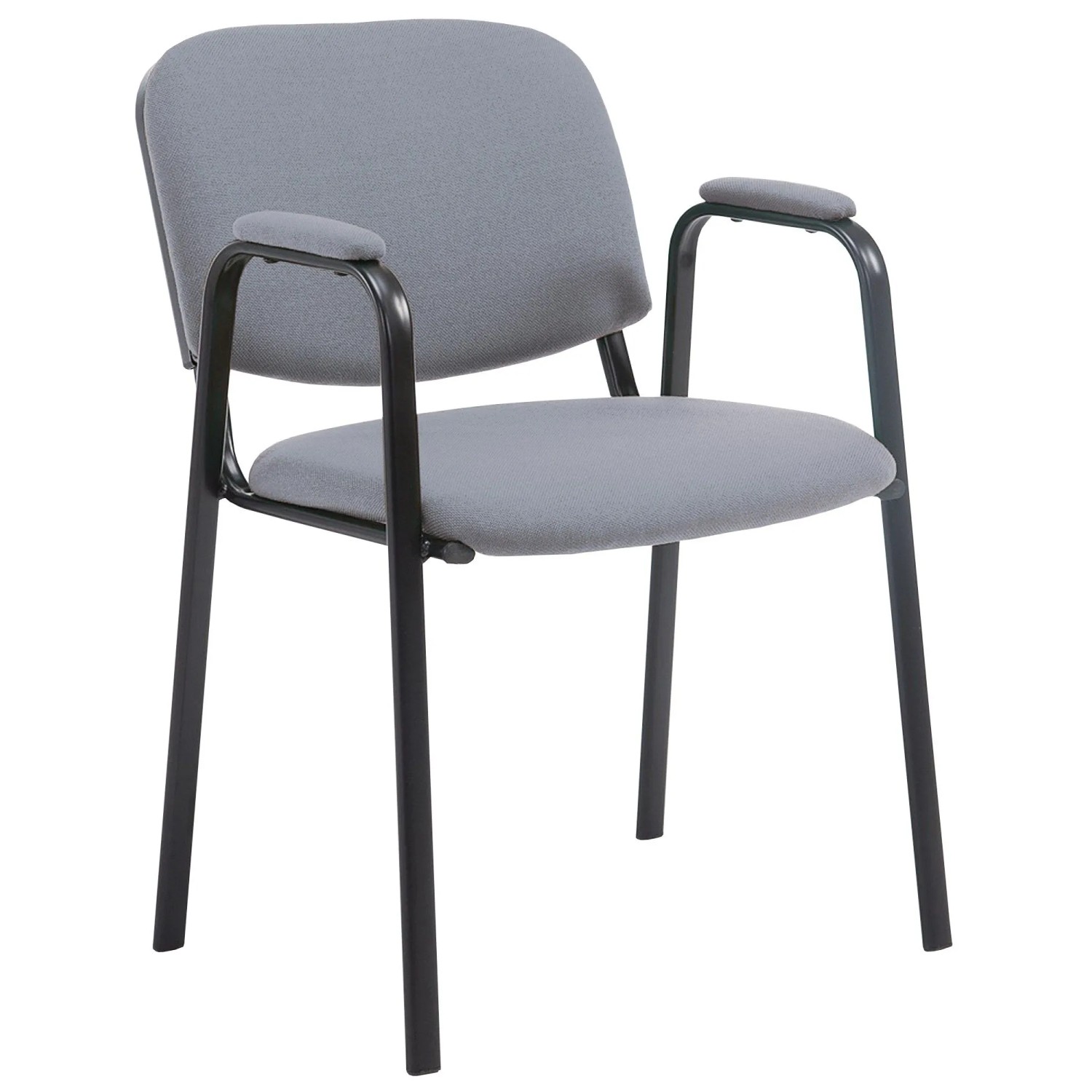 DELUKE Besucherstuhl ZAGREB Stoff Grau 53x55x79cm Konferenzstuhl Wartezimmerstuhl Bürostuhl