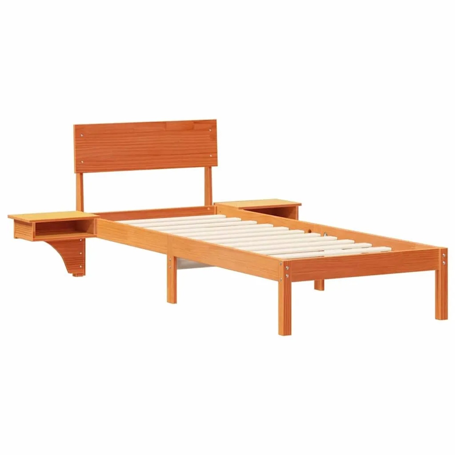vidaXL Bettrahmen Wachsbraun 75 x 190 cm Massives Kiefernholz 873474