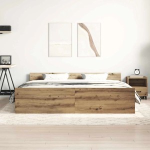 vidaXL Bettgestell ohne Matratze Artisan-Eiche 160x200cm Holzwerkstoff 3328755