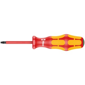 Wera 167 I VDE isolierter Torx Schraubendreher TX 20. Rot-gelber Griff, rote Klinge. Sicheres Werkzeug für Elektriker.