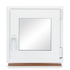 Weißes Kunststoff Kellerfenster, Dreh-Kipp, 70x70 cm, 2-fach Verglasung.