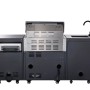 Buschbeck Outdoorküche Liverpool Schwarz mit Grill, Spüle und Kühlschrank.