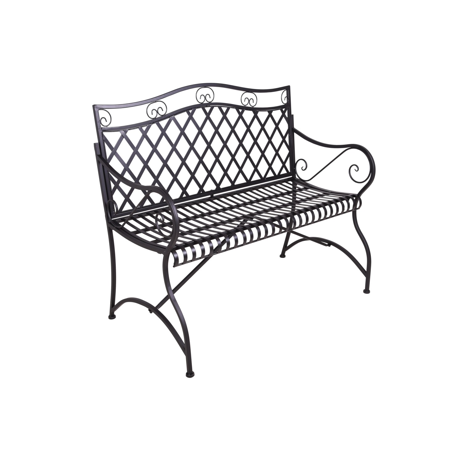 Garden Pleasure Gartenbank Porak 45,5 cm x 107,5 cm x 44 cm Schwarz günstig online kaufen