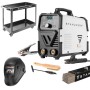 STAHLWERK ARC 200 Puls Pro Schweißgerät-Set mit Gerätewagen, Helm, Elektroden und Zubehör für MMA/Lift-TIG.