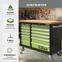 TRUTZHOLM Werkstattwagen DELUXE mit 12 Schubladen, Arbeitsplatte aus Holz, mobil und robust.