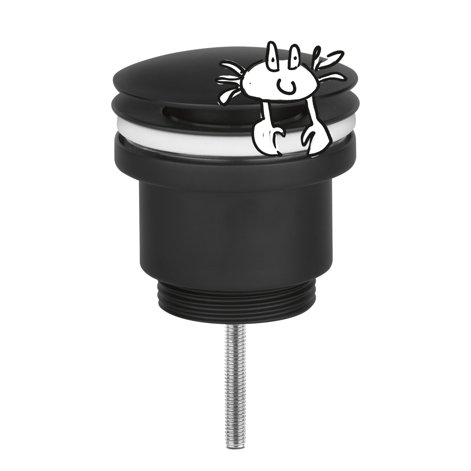 baliv Push-Ventil PV-3420, Auslaufventil in Schwarz-Matt für Waschbecken.