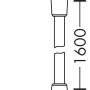 Technische Zeichnung: Hansgrohe Isiflex Brauseschlauch, 160 cm, Chrom, Maße und Anschlüsse.