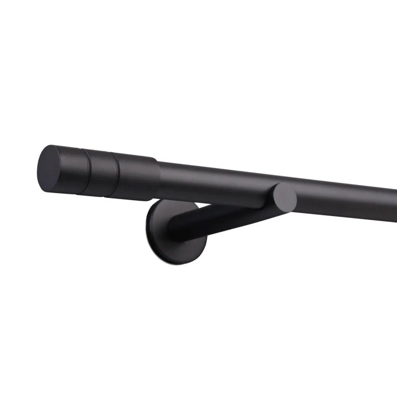 Deco-Raum Gardinenstange nach Maß 1-Lauf Zylinder Ø 25mm Schwarz 130cm