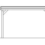 Seitenansicht des Skan Holz Flachdach-Carports Friesland mit Höhenmaßen: 239 cm Gesamthöhe, 219 cm Durchfahrtshöhe.