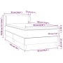 vidaXL Boxspringbett dunkelblau (90x190 cm) mit Matratze, Maße sind eingezeichnet.