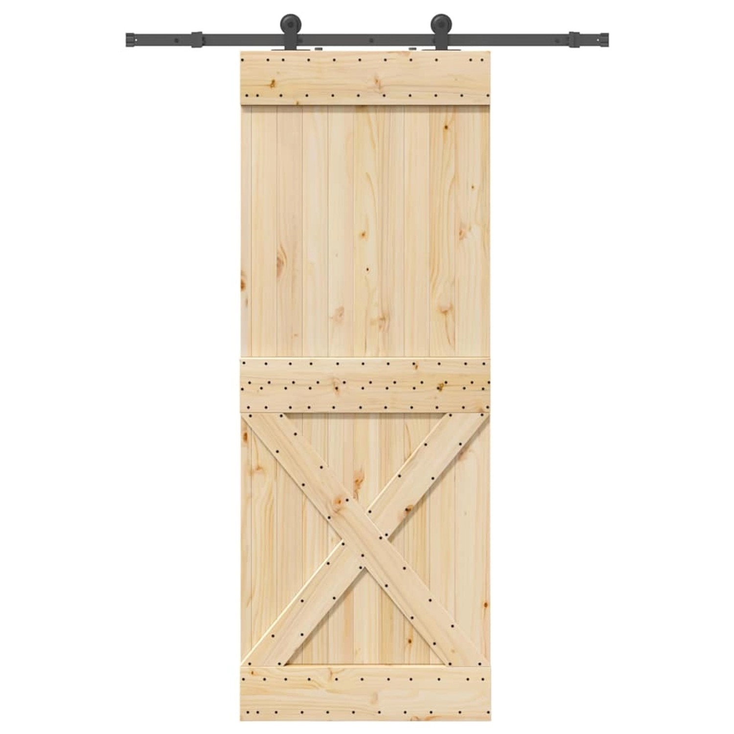 vidaXL Schiebetür mit Beschlag 85x210 cm Massivholz Kiefer 3332762 günstig online kaufen