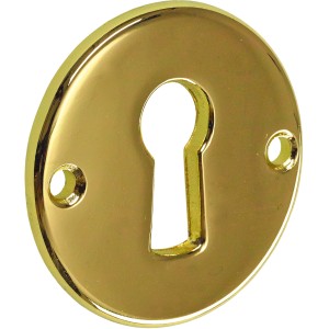 Hettich Schlüsselschild, vermessingt, rund, für Möbelschlösser.