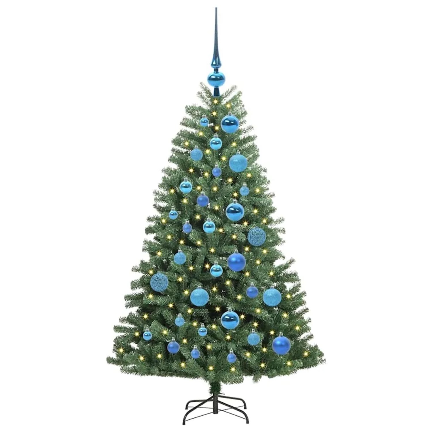 vidaXL Künstlicher Klappbarer Weihnachtsbaum mit 150 LEDs Grün 120 cm 3395476