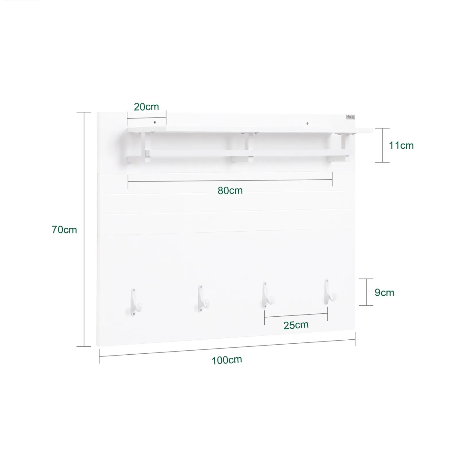 SoBuy Wandgarderobe Garderobenleiste mit Regal und Haken Garderobenpaneel für Flur FHK36-W_4