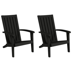vidaXL Adirondack-Gartenstühle 2 Stk Schwarz Polypropylen 364167