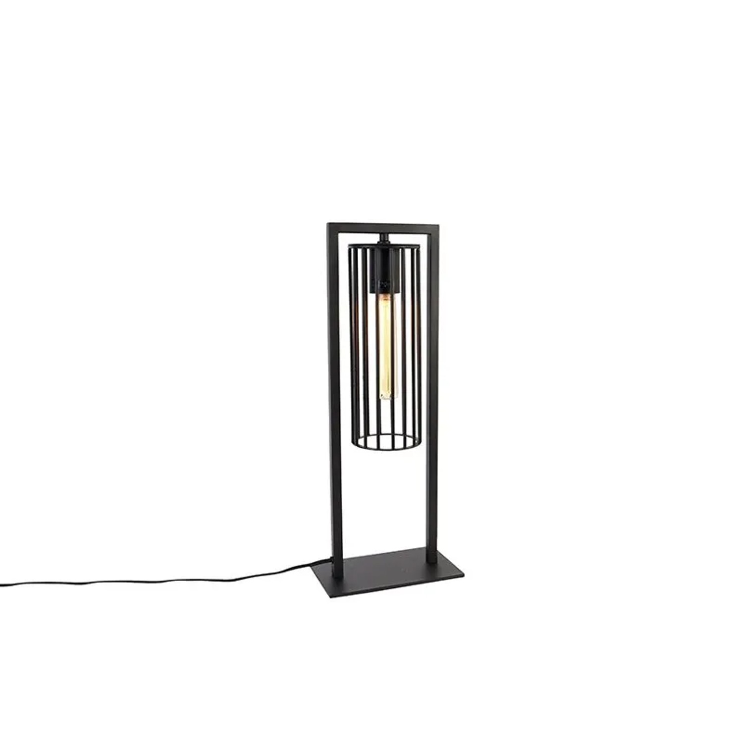 QAZQA Moderne Tischlampe Schwarz Balenco Wazo