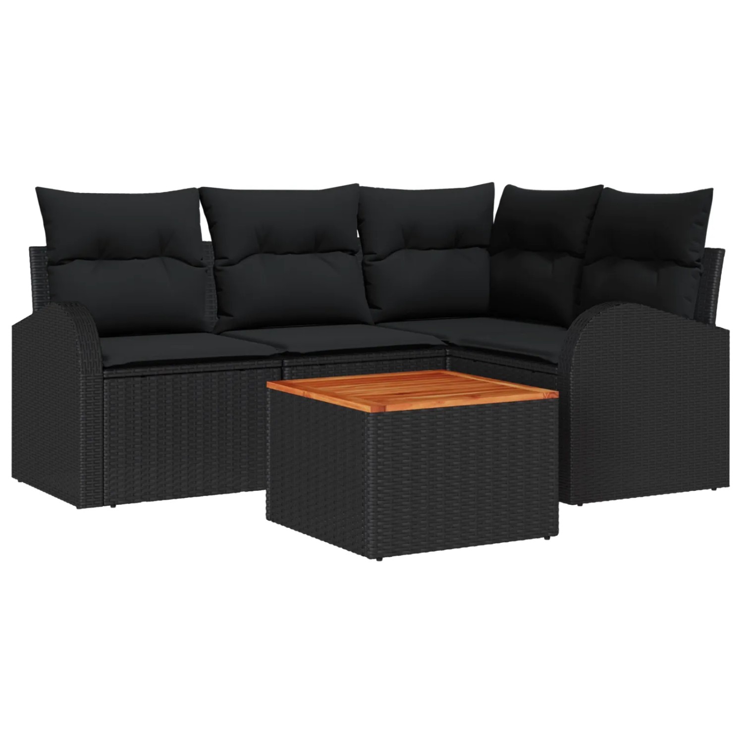 vidaXL Garten-Sofa-Set 5-Tlg Schwarz 3356245