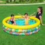 Bestway Planschbecken Floral Paradise mit Kindern im Garten.