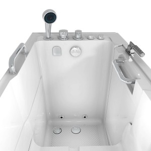 AquaVapore Sitzbadewanne mit Tür, 140x76cm, mit Handbrause und Armaturen.