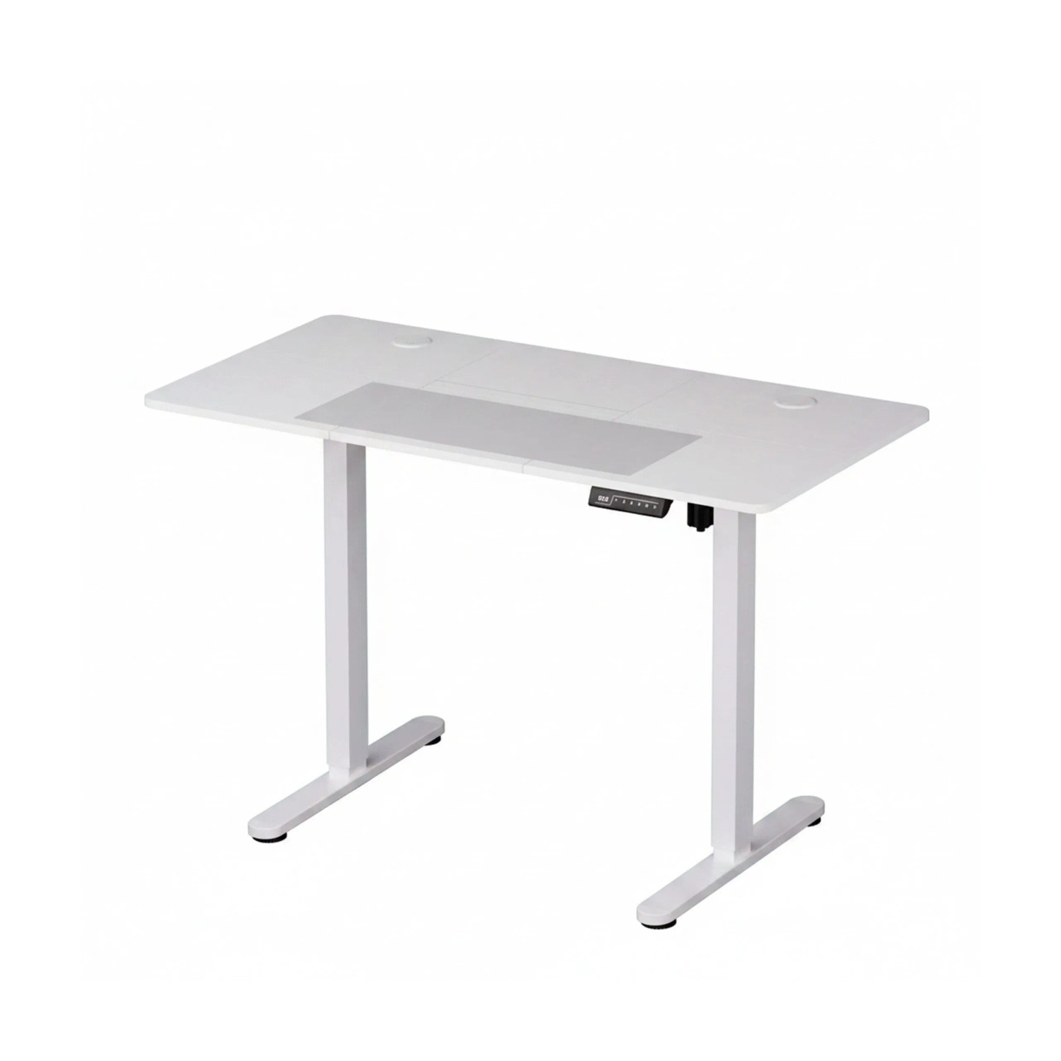 Relaxdays Schreibtisch Stahl Weiß Höhenverstellbar mit LED Display 160 cm x 60 cm