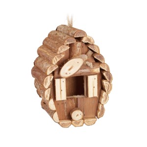 Relaxdays Vogelhaus Holz Natur Zum Aufhängen 24,5 cm x 11 cm x 8 cm 0,27 kg
