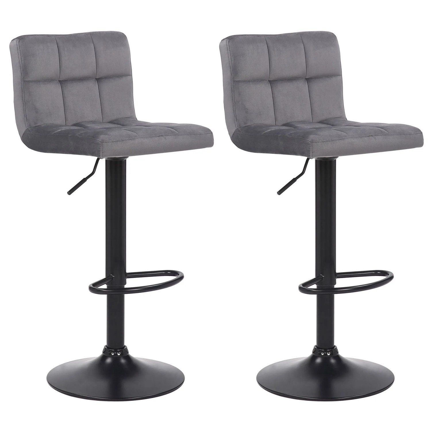 CLP 2er Set Barhocker Feni Samt Grau