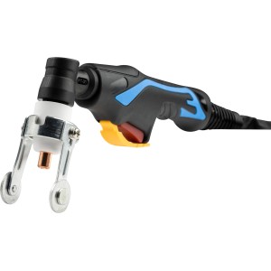 Güde Plasmaschneider GPS-E 40 AK Brenner mit Rollschlittenführung für präzise Schnitte.